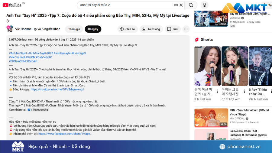 Mẫu mô tả video chương trình truyền hình YouTube Mẫu mô tả video kênh Youtube hay