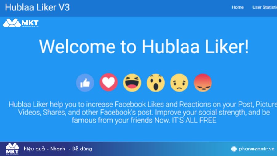 App tăng like fanpage Hublaa Liker