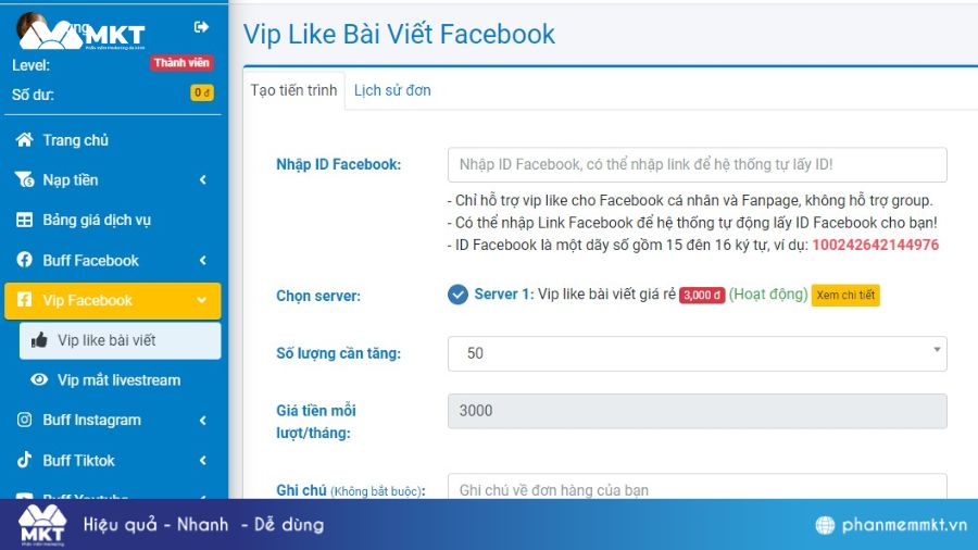 App tăng like miễn phí Viplike