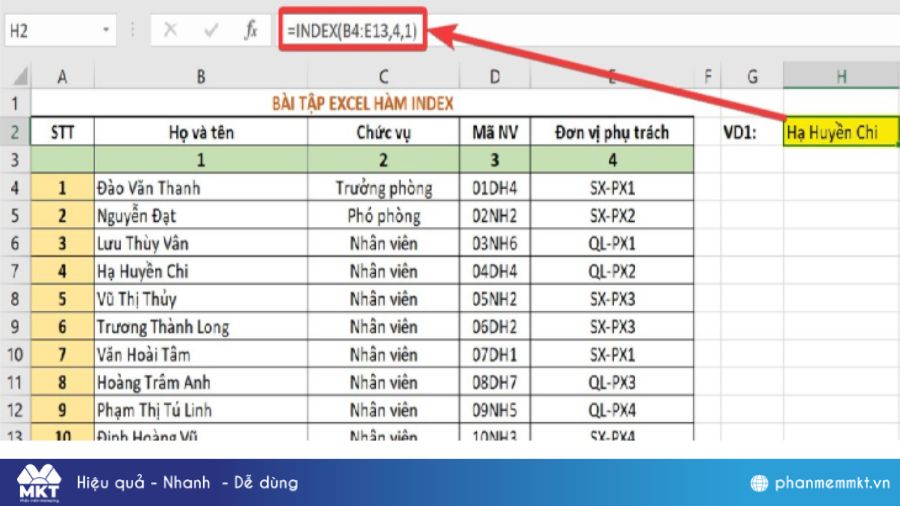 Các hàm thường dùng trong Excel