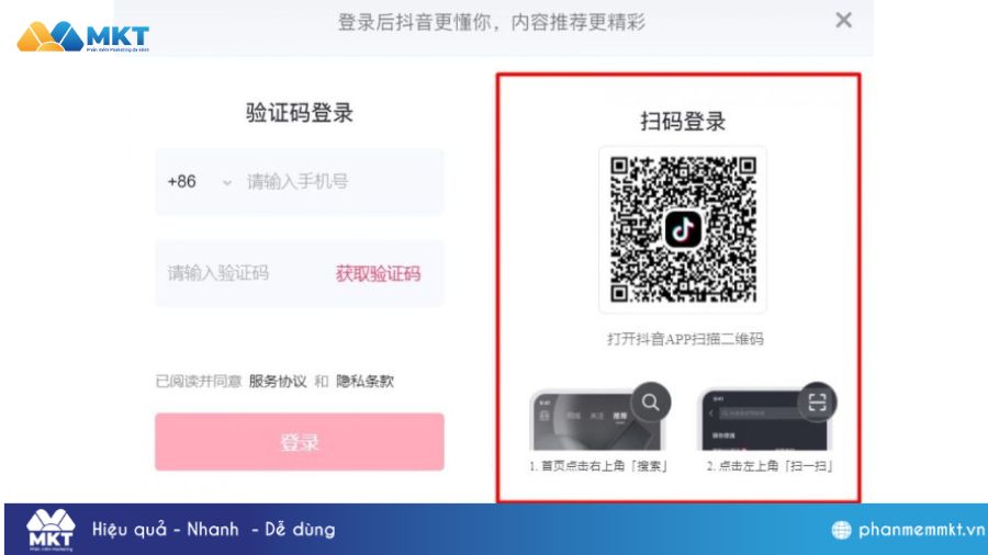 Cách đăng nhập Douyin trên máy tính bằng mã QR