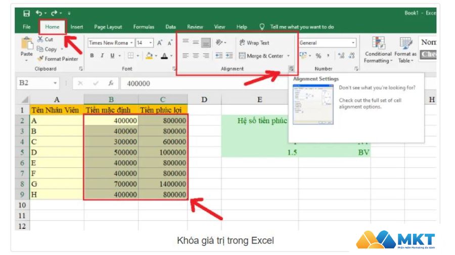 Cách khóa dữ liệu trong Excel