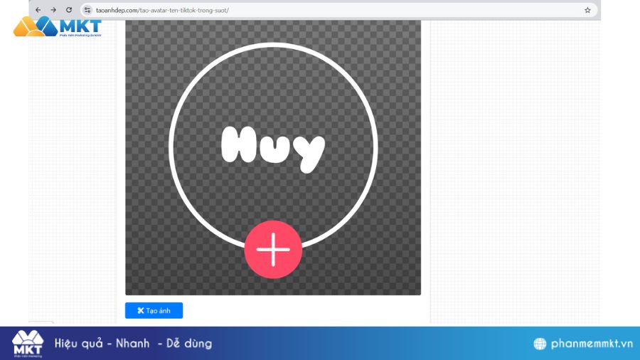 Cách làm avatar trong suốt theo tên trên TikTok