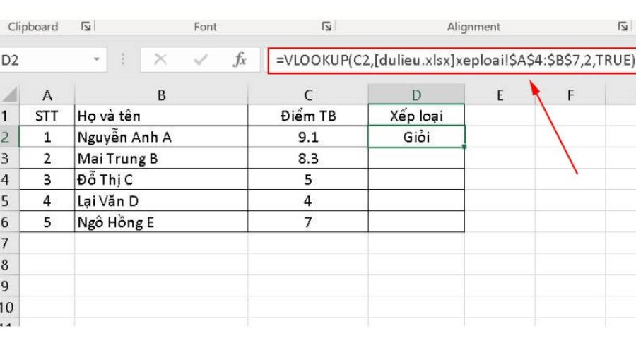 Cách sử dụng hàm VLOOKUP giữa 2 file khác nhau