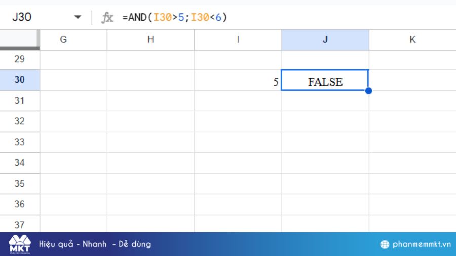 Hàm điều kiện logic trong Excel