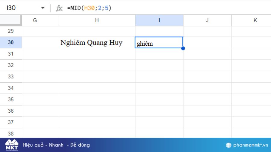 Hàm sử dụng trong văn bản Excel