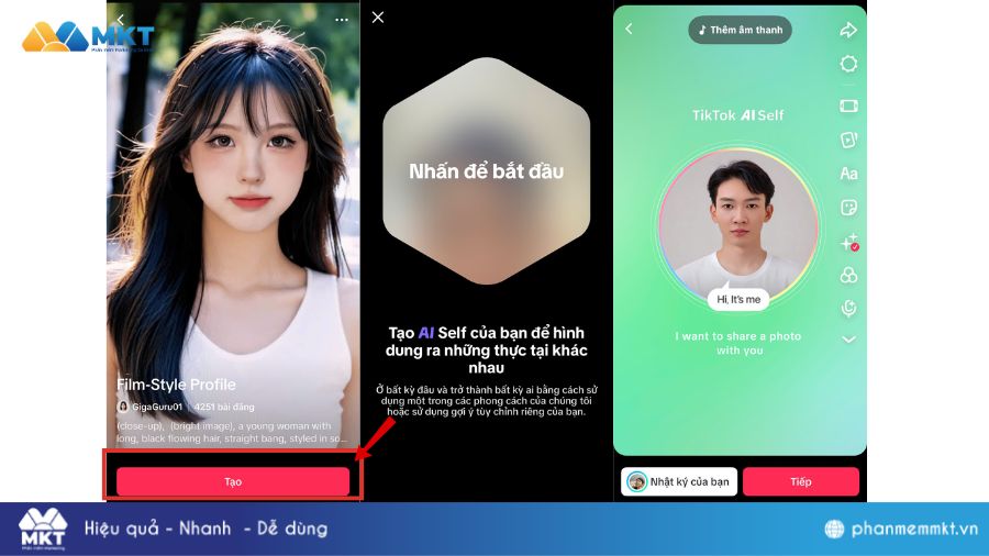 Cách tạo ảnh bằng AI Self trên TikTok