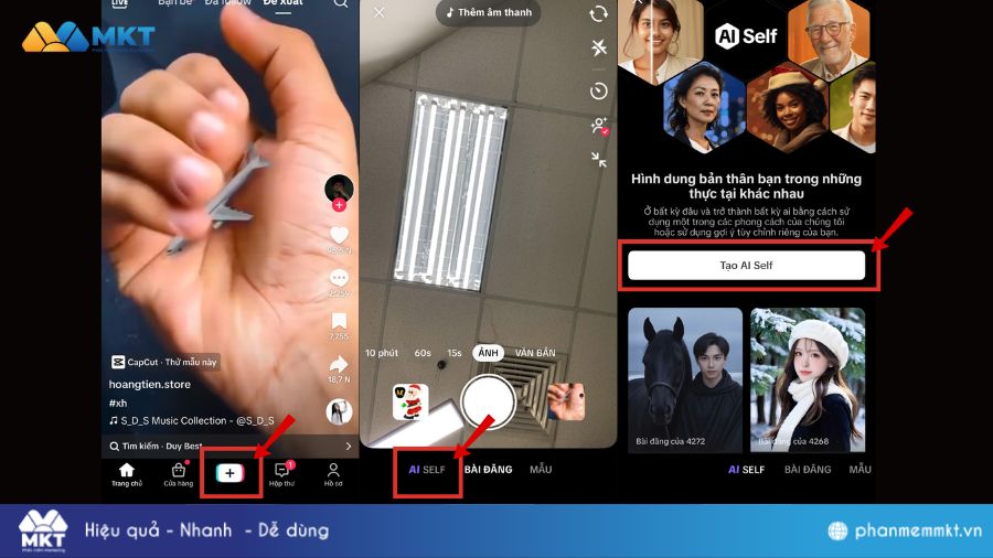 Cách tạo ảnh bằng AI Self trên TikTok