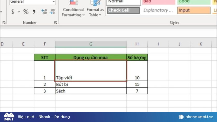 Cách căn lề trong Excel 