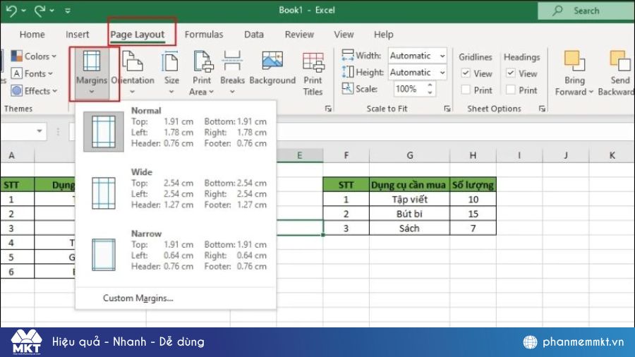 Cách căn chỉnh file trước khi in 