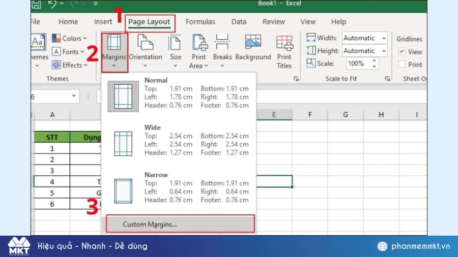 Cách căn lề trong Excel 