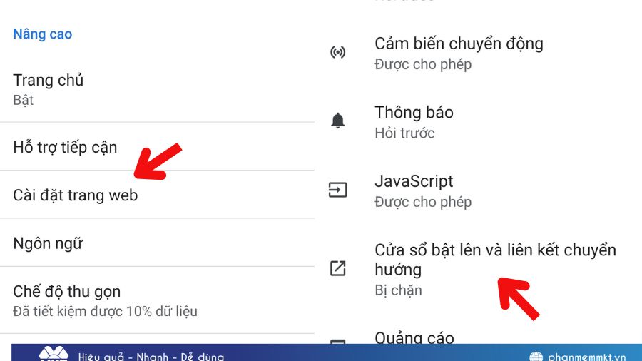 Tắt tab Quảng cáo và Pop Up trên Google Chrome