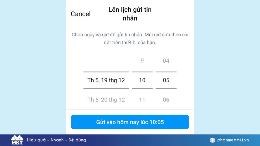 Cách hẹn giờ gửi tin nhắn Instagram