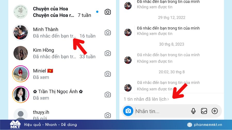 Cách xóa lịch hẹn giờ gửi tin nhắn Instagram 