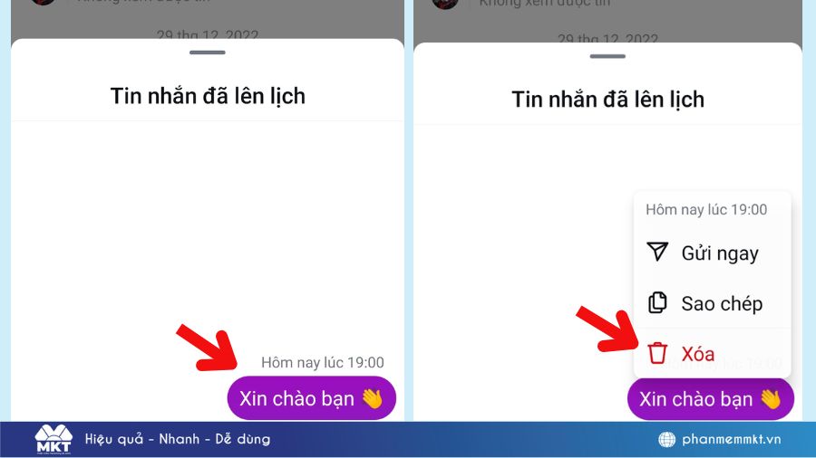 Cách xóa lịch hẹn giờ gửi tin nhắn Instagram 