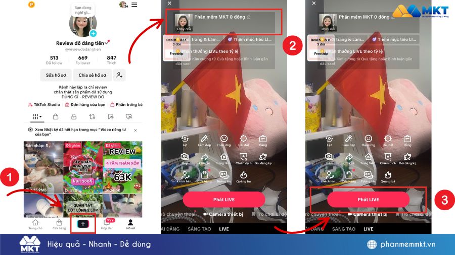 Cách livestream trên TikTok