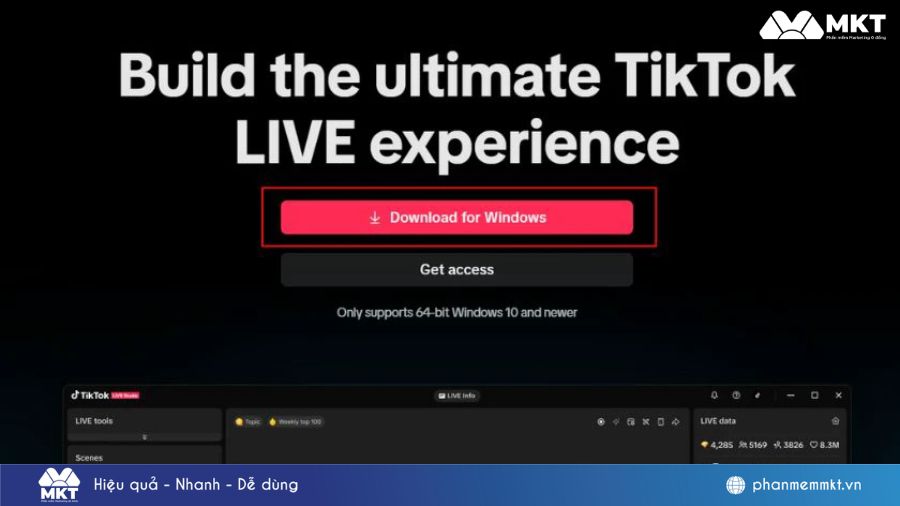 Cách livestream trên TikTok bằng máy tính