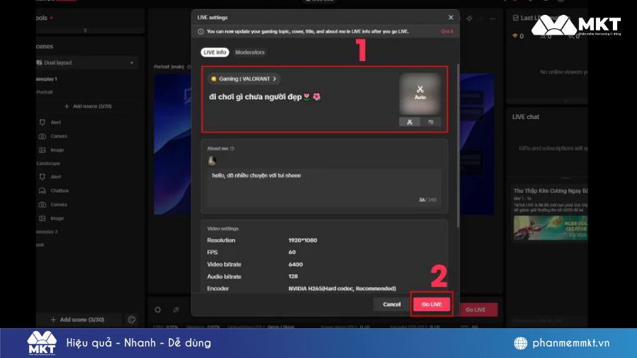 Cách livestream trên TikTok 