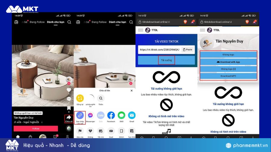 Cách lưu video TikTok không có nút lưu với TikTok Downloader