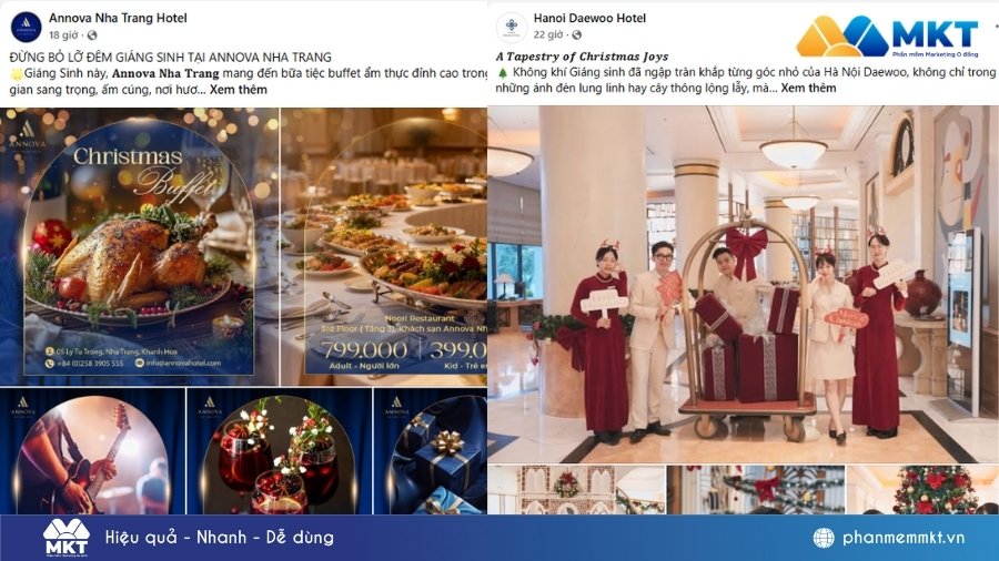 Mẫu content giáng sinh cho nhà hàng content giáng sinh