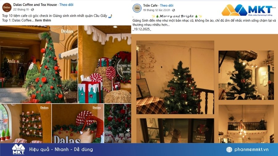 Mẫu content giáng sinh cho quán cafe content giáng sinh