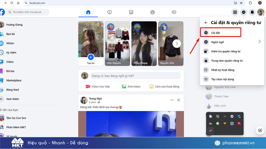 Đổi username Facebook trên máy tính