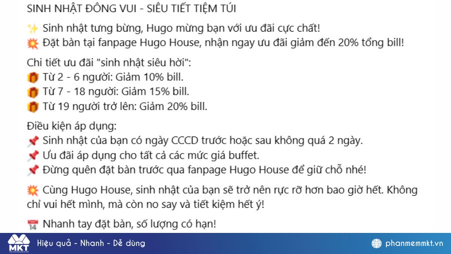 Mẫu bài viết quảng cáo nhà hàng cực ấn tượng và hút khách