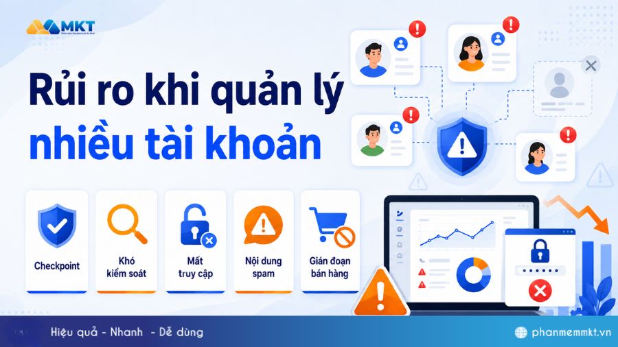 Nick clone là gì? Quản lý và chăm sóc nhiều tài khoản hiệu quả 4 Những rủi ro khi quản lý nhiều tài khoản