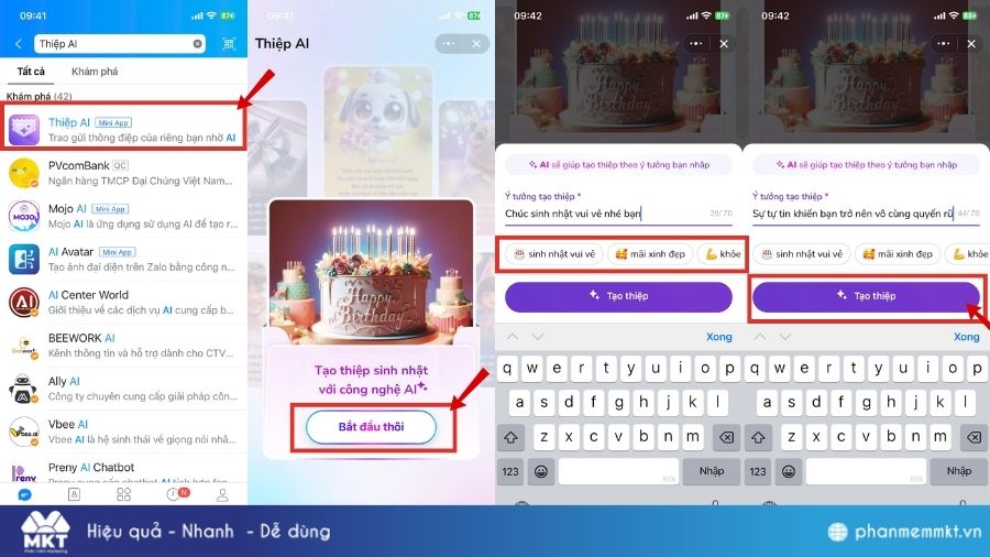 Cách tạo thiệp sinh nhật trên Zalo bằng AI cực đẹp