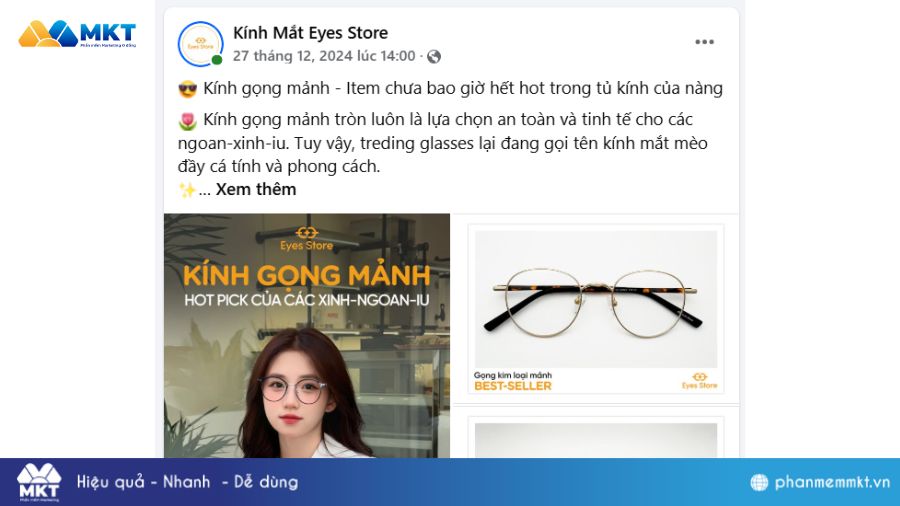 Mẫu content kính mắt số 2