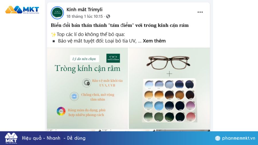 Mẫu content về kính mắt dịp lễ, Tết