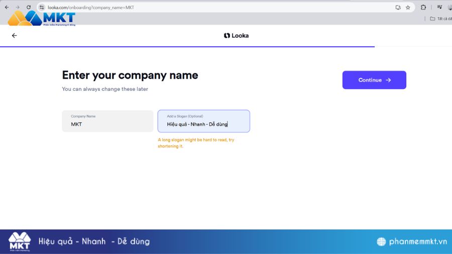 Nhập thêm slogan công ty