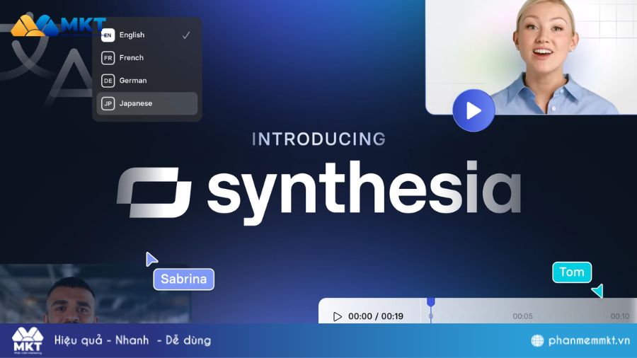 Phần mềm tạo video bằng AI - Synthesia.io