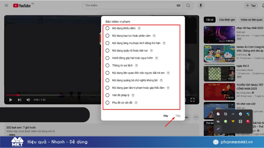 Báo cáo video vi phạm