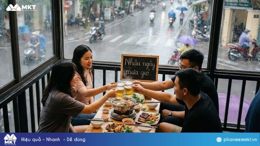 Những câu stt ăn nhậu ngày mưa STT ăn nhậu ngày mưa