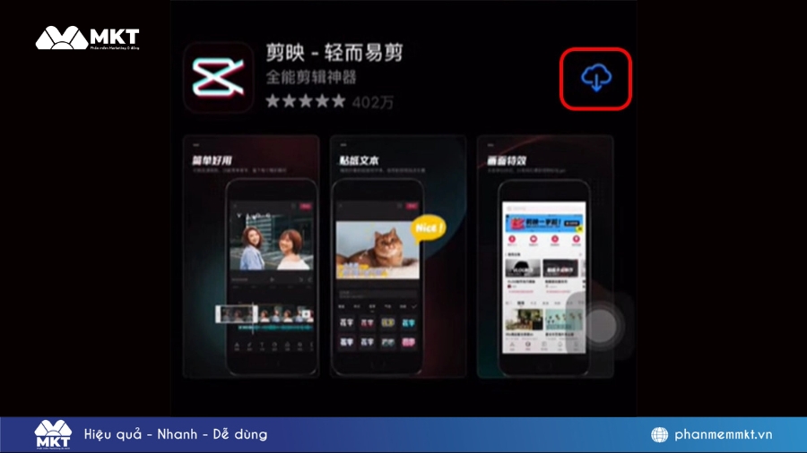 Chọn ứng dụng CapCut do ByteDance phát hành rồi tải về