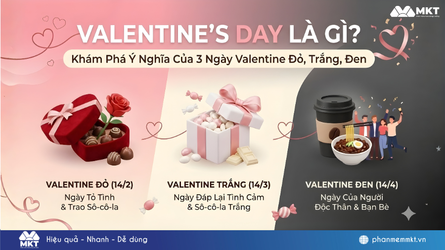 Valentine’s Day là gì? Giải thích ý nghĩa của 3 ngày Valentine đỏ, trắng, đen 3 Valentine là ngày gì