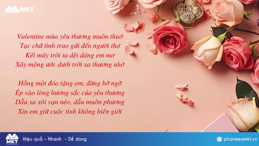 Bài thơ chúc Valentine cho người yêu