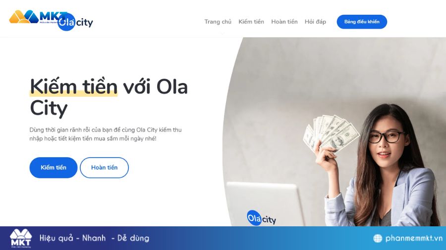 Kiếm tiền online bằng ứng dụng Ola City