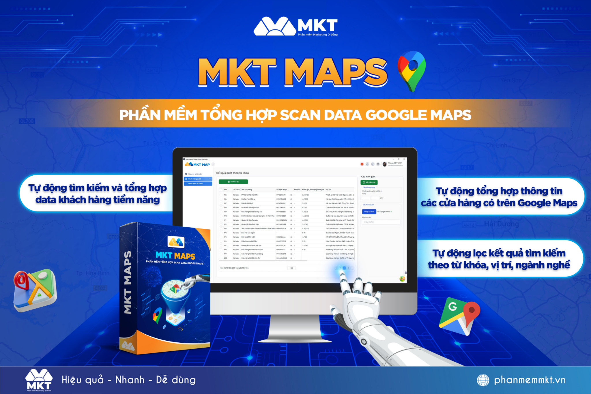 Quét SĐT Google Maps