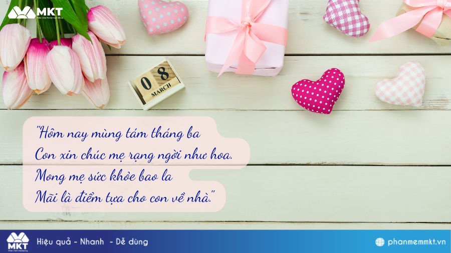Bài thơ 8/3 tặng mẹ Bài thơ 8/3 tặng mẹ của gen Z