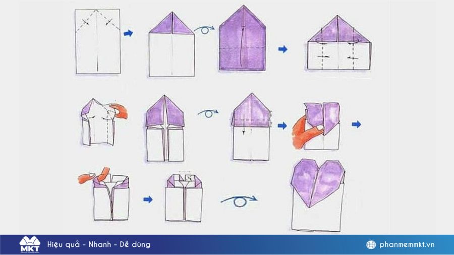 Cách làm thiệp 8/3 từ giấy A4