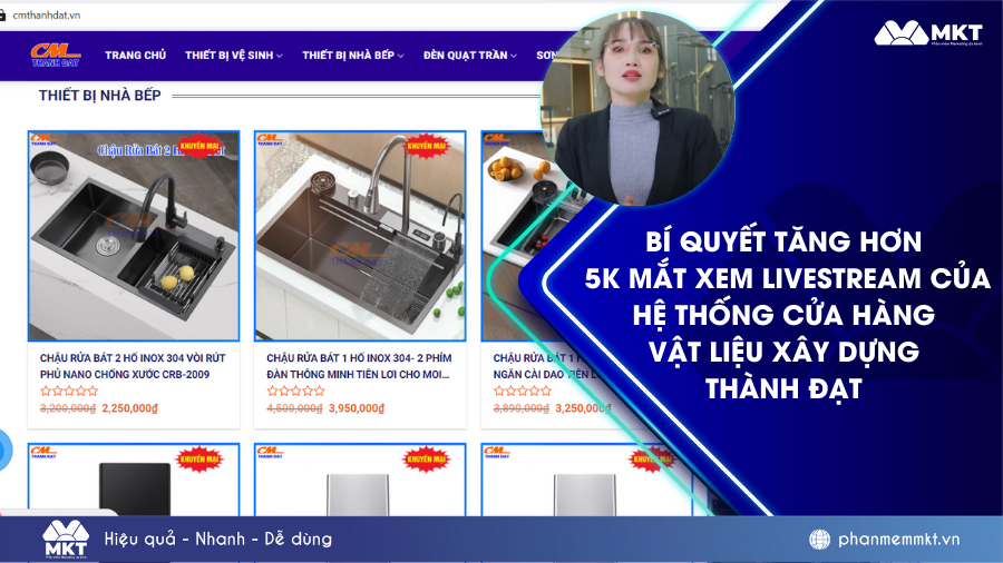 Cửa hàng vật liệu xây dựng Thành Đạt tăng hơn 5k mắt xem live