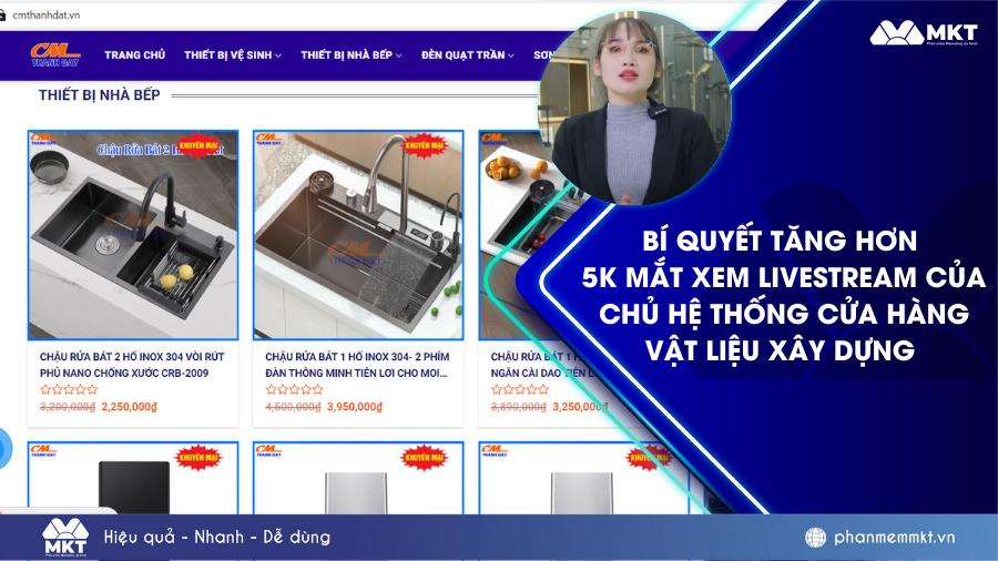 Cửa hàng vật liệu xây dựng tăng hơn 5k mắt xem live