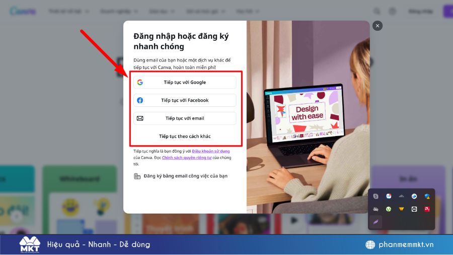 Đăng ký tài khoản Canva thường