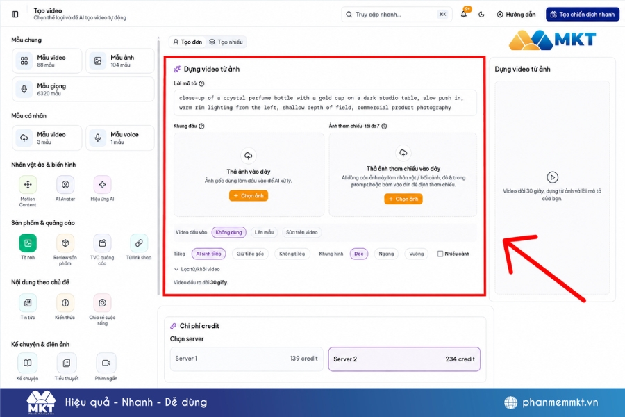 Hướng dẫn 6 cách tạo video AI từ ảnh đơn giản và nhanh chóng 3 Tạo video AI từ ảnh