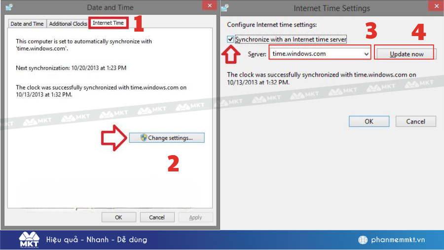 Đồng bộ giờ tự động trên máy tính Win 8