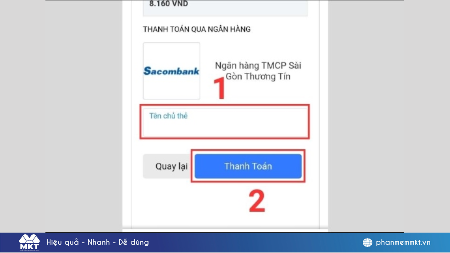 Cách nạp xu TikTok bằng tài khoản ngân hàng