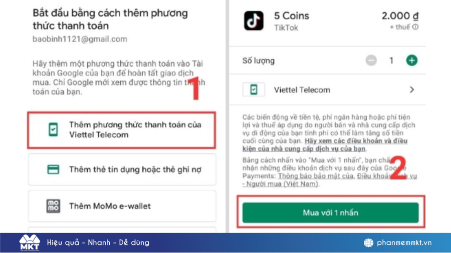 Nạp xu TikTok bằng thẻ điện thoại trên TikTok