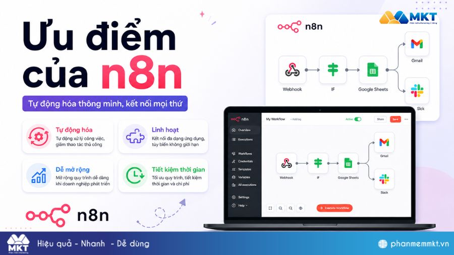 n8n là gì? Cách cài đặt workflow và sử dụng trên n8n đơn giản 2 Một số ưu điểm của n8n